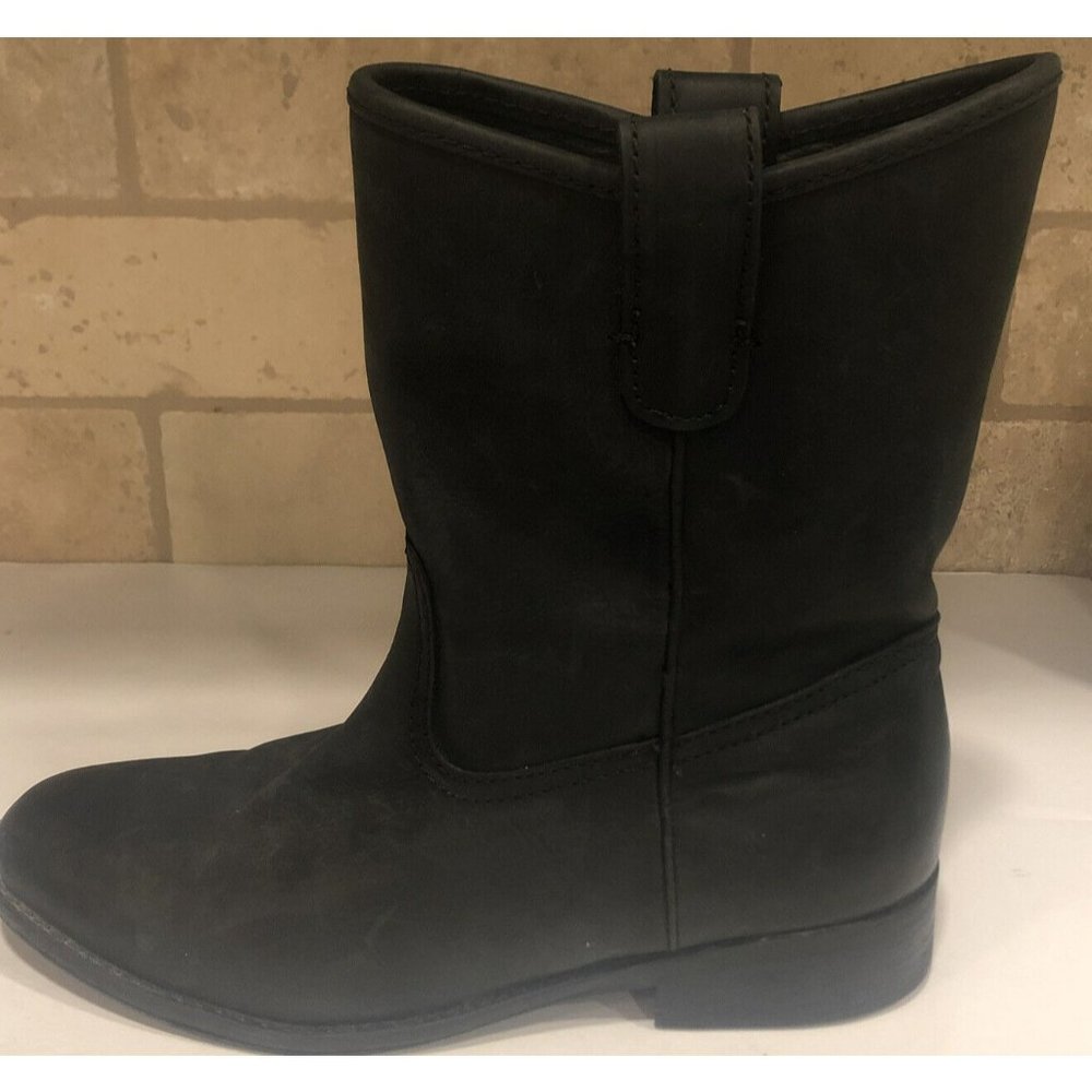 Ralph Lauren Denim & Supply Womens Ayla Black Mid Calf Boot Shoe Leather 7.5 B